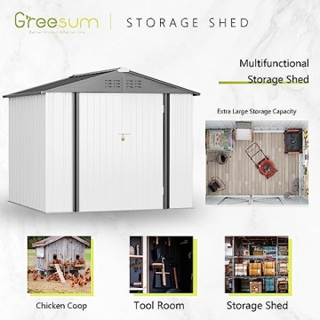 Affordable 8FT x 6FT Greesum Metal Storage Shed