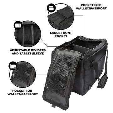 Flight Level Flight Bag, EFB, Pilot Bag, Flight Case, Crew Bag with Removable Cooler Insert