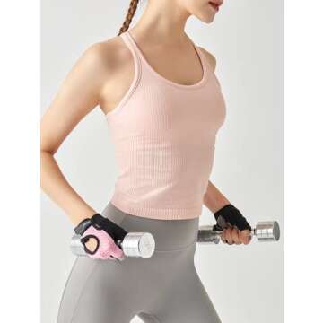 Sphinx Cat Short Racerback Yoga Tank Top for Women - Ribbed Built-in Bra in Peach - XL