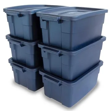 Rubbermaid Roughneck Tote 3 Gal, 6 Pack - Durable Stackable Storage Bins for Every Home