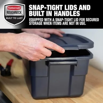 Rubbermaid Roughneck Tote 3 Gal, Stackable Storage Bins
