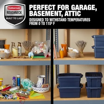 Rubbermaid Roughneck Tote 3 Gal, Stackable Storage Bins