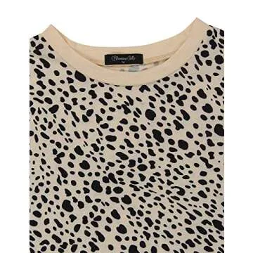 BMJL Women's Casual Cute Shirts Leopard Print Tops Basic Summer Short Sleeve Fashion Soft Blouse Loose Fit Tshirt(SmallLeopard05)