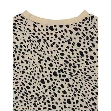 BMJL Women's Casual Cute Shirts Leopard Print Tops Basic Summer Short Sleeve Fashion Soft Blouse Loose Fit Tshirt(SmallLeopard05)