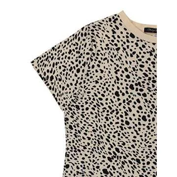 BMJL Women's Casual Cute Shirts Leopard Print Tops Basic Summer Short Sleeve Fashion Soft Blouse Loose Fit Tshirt(SmallLeopard05)