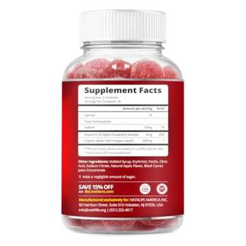 BeLive Apple Cider Vinegar Gummies - ACV Gummies Without Sugar I Detox & Cleanse Digestive Health I ...