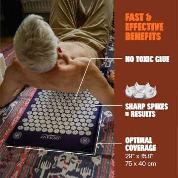 ShaktiMat Classic Acupressure Mat Advanced Intensity in Indigo, Relieves Stress & Tension, Promotes Relaxation & Focus | Similar to Acupuncture, No Needles Required | FSA/HSA Eligible