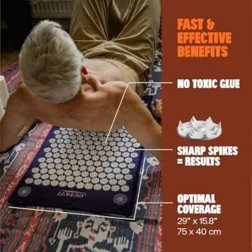 ShaktiMat Classic Acupressure Mat Advanced Intensity in Indigo, Relieves Stress & Tension, Promotes Relaxation & Focus | Similar to Acupuncture, No Needles Required | FSA/HSA Eligible