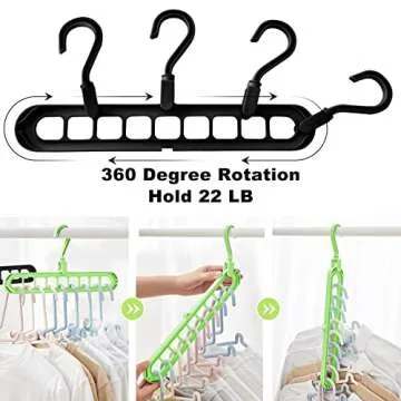 Closet Organizers and Storage,6 Pack Sturdy College Dorm Room Essentials,Closet Storage Organization,Magic Space Saving Hanger with 9-Holes for Wardrobe Heavy Clothes