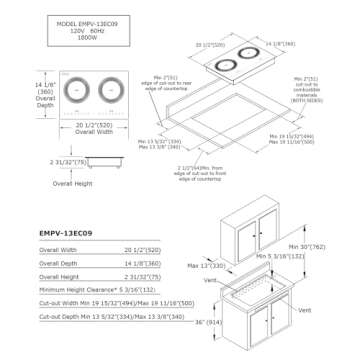 Empava Dual Induction Cooktop with Touch Controls and Safety Features