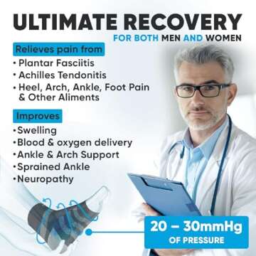 POWERLIX Feet Orthopedic Brace Plantar fasciitis socks (2 Pairs) for Arthritis, Plantar Fasciitis, T...