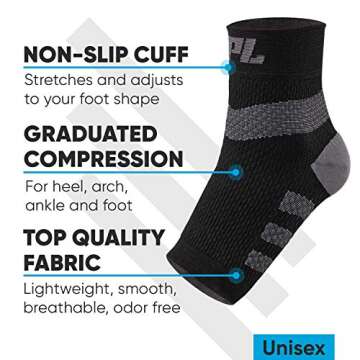 POWERLIX Feet Orthopedic Brace Plantar fasciitis socks (2 Pairs) for Arthritis, Plantar Fasciitis, Tendinitis