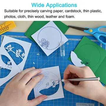 uxcell Art Craft Knife Set, 4pcs Carving Knife with 4pcs Metal Blade for Scrapbooking Stencil Hobby DIY, Metal Handle Black (4 Set)