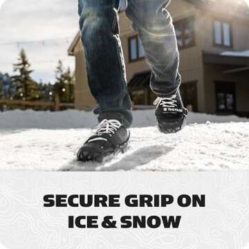 Yaktrax Pro Traction Cleats for Walking, Jogging, or Hiking on Snow and Ice (1 Pair), Medium , Black