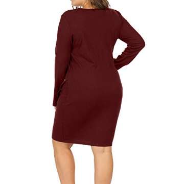 ALLEGRACE Plus Size Knitted Midi Dress for Women