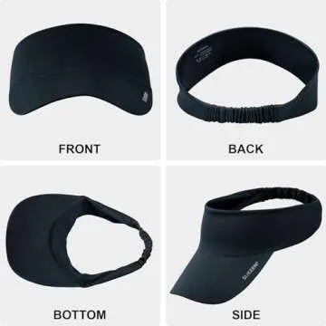 Sukeen Cooling Stretchy Visor Free Size Cool Hat with UV Protection Brim Peak Vizor for Golf,Tennis,Cycling,Running (Black)