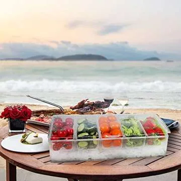 MorTime Ice Chilled Condiment Server with Removable Compartments