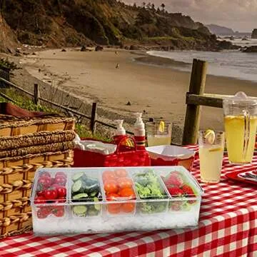 MorTime Ice Chilled Condiment Server with Removable Compartments