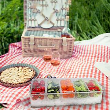 MorTime Ice Chilled Condiment Server with Removable Compartments
