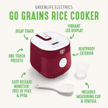 GreenLife Digital Rice Cooker - Healthy Cooking Made Easy