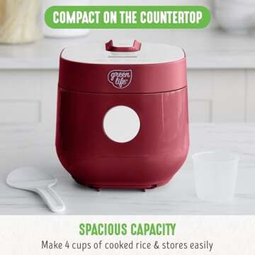 GreenLife Digital Rice Cooker - Healthy Cooking Made Easy