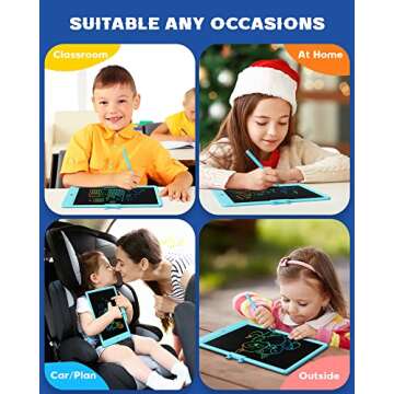 Bravokids Toys for 3-6 Years Old Girls Boys, LCD Writing Tablet 10 Inch Doodle Board, Electronic Drawing Pads, Educational Birthday Gift for 3 4 5 6 7 8 Years Old Kids Toddler (Blue)