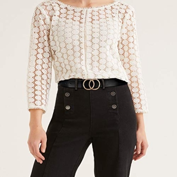 XZQTIVE Women Leather Fashion Belt with Trendy Buckle