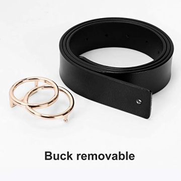 XZQTIVE Women Leather Fashion Belt with Trendy Buckle