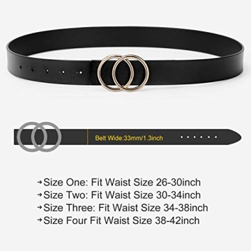 XZQTIVE Women Leather Fashion Belt with Trendy Buckle