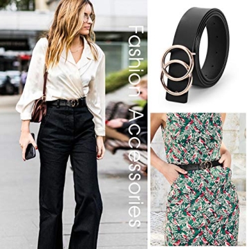 XZQTIVE Women Leather Fashion Belt with Trendy Buckle