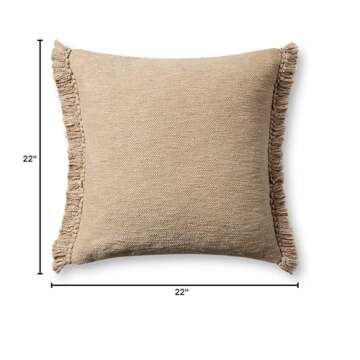 Loloi Magnolia Home by Joanna Gaines Jett Collection PMH0063 Beige 22'' x 22'' Cover w/Poly Pillow