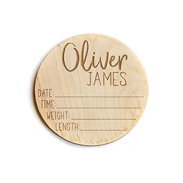 Personalized Wooden Newborn Announcement Sign - Baby Birth Sign for Hospital