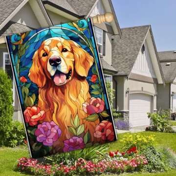Golden Retriever Garden Flag Outdoor Decor for All Seasons