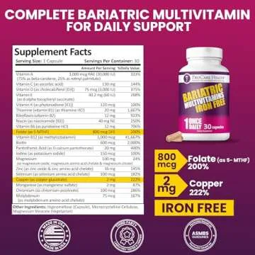 Procare Health Bariatric Multivitamin with Iron Free (30 Fast Dissolving Veggie Capsule) - Bariatric...