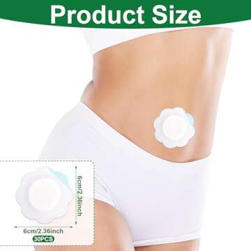 30pcs Castor Oil Pack Wrap for Belly Button, Self-Adhesive Disposable Castor Oil Belly Button Wrap Pads Spunlace Cloth Highly Absorbent Organic Cover Compress Patches No Wash (Oil Not Included)