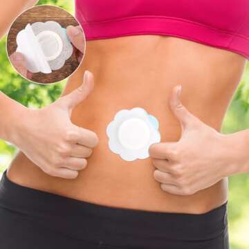 30pcs Castor Oil Pack Wrap for Belly Button, Self-Adhesive Disposable Castor Oil Belly Button Wrap Pads Spunlace Cloth Highly Absorbent Organic Cover Compress Patches No Wash (Oil Not Included)