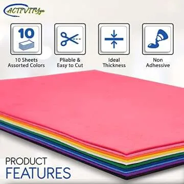 EVA Foam Sheets, 9 x 12 Inch, 10 Colors, 2mm Thick Handicraft Foam Paper for Arts and Crafts, by ACTIVITYya - 10 Sheets