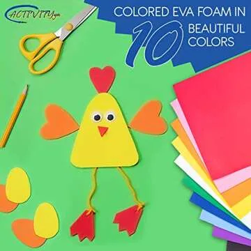 EVA Foam Sheets, 9 x 12 Inch, 10 Colors, 2mm Thick Handicraft Foam Paper for Arts and Crafts, by ACTIVITYya - 10 Sheets