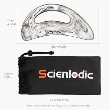 Scienlodic Gua Sha Massage Tool with Handle (Resin) Larger Guasha Body Scraping Tool for Back Legs Neck Massage, Lymphatic Drainage, Cellulite Remove - Large Black