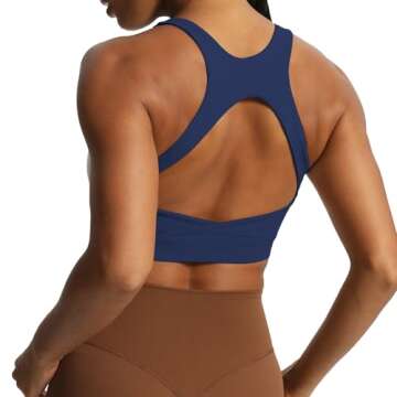 Aoxjox Women's Workout Sports Bras High Impact Fitness Backless Padded Training Gym Khloe Bra Yoga C...
