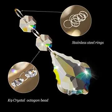 Fushing Maple Leaf Crystal Bead Pendants for Decoration