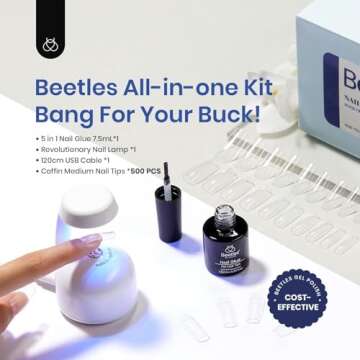 Beetles Gel Nail Kit for Easy DIY Nail Art with 500Pcs Tips