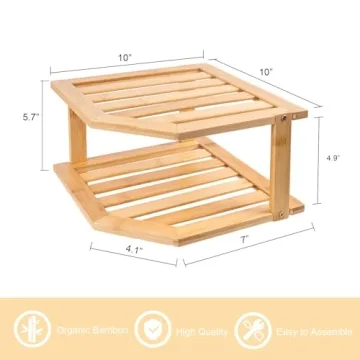 VERTORGAN Bamboo Corner Shelf for Organized & Elegant Kitchens