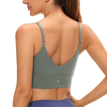 CRZ YOGA Adjustable Longline Sports Bra for Women