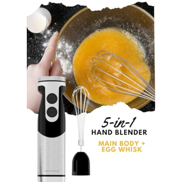 Premium 5-in-1 Immersion Hand Blender with 12 Speeds