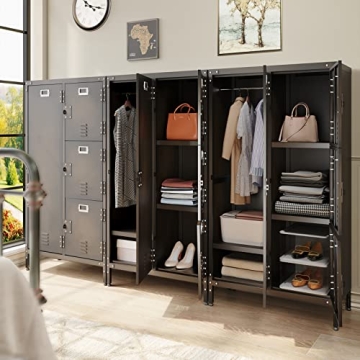 Multifunctional MIIIKO Steel Wardrobe Cabinet with Lock