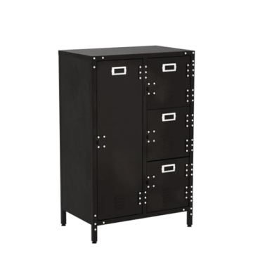 Multifunctional MIIIKO Steel Wardrobe Cabinet with Lock
