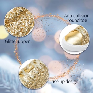 AISFAES Glitter Sneakers Lightweight Comfortable Fashion Shoes