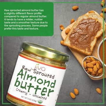 Jiva Organics Raw Sprouted Almond Butter 8-Ounce Jar
