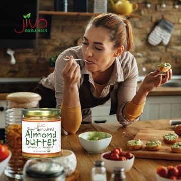 Jiva Organics Raw Sprouted Almond Butter 8-Ounce Jar